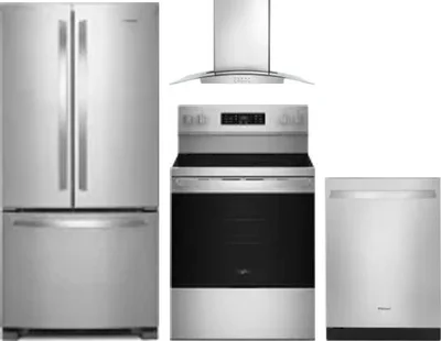 4 Piece Package Includes Refrigerator, Range, Hood And Dishwasher