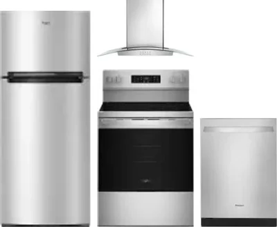 4 Piece Package Includes Refrigerator, Range, Hood And Dishwasher