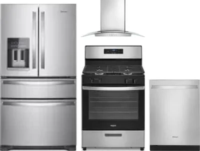 4 Piece Package Includes Refrigerator, Range, Hood And Dishwasher