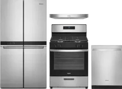 4 Piece Package Includes Refrigerator, Range, Hood And Dishwasher