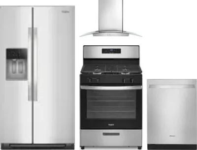 4 Piece Package Includes Refrigerator, Range, Hood And Dishwasher