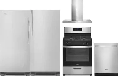 5 Piece Package Includes Refrigerator, Freezer, Range, Hood And Dishwasher
