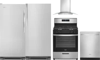 5 Piece Package Includes Refrigerator, Freezer, Range, Hood And Dishwasher