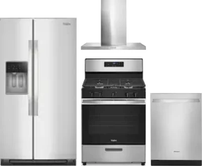 4 Piece Package Includes Refrigerator, Range, Hood And Dishwasher