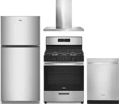 4 Piece Package Includes Refrigerator, Range, Hood And Dishwasher