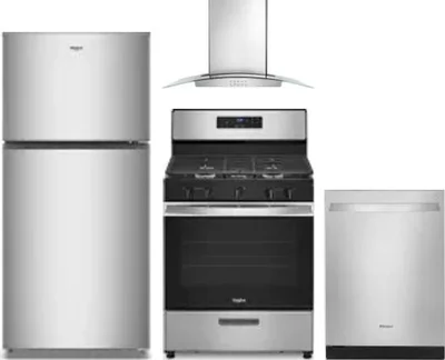 4 Piece Package Includes Refrigerator, Range, Hood And Dishwasher