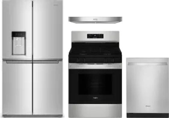 4 Piece Package Includes Refrigerator, Range, Hood And Dishwasher