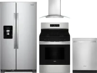 4 Piece Package Includes Refrigerator, Range, Hood And Dishwasher