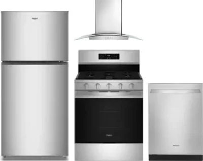 4 Piece Package Includes Refrigerator, Range, Hood And Dishwasher