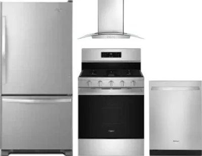 4 Piece Package Includes Refrigerator, Range, Hood And Dishwasher