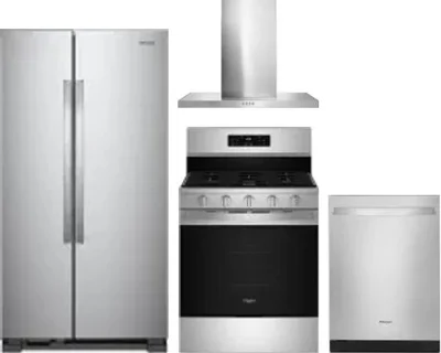 4 Piece Package Includes Refrigerator, Range, Hood And Dishwasher