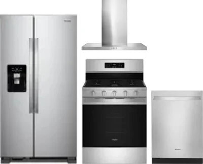 4 Piece Package Includes Refrigerator, Range, Hood And Dishwasher