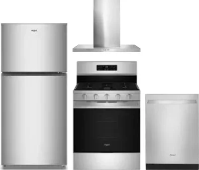 4 Piece Package Includes Refrigerator, Range, Hood And Dishwasher