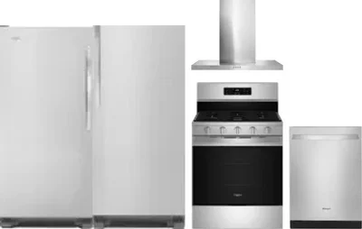 5 Piece Package Includes Refrigerator, Freezer, Range, Hood And Dishwasher