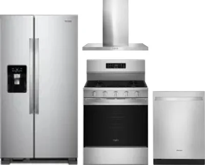 4 Piece Package Includes Refrigerator, Range, Hood And Dishwasher
