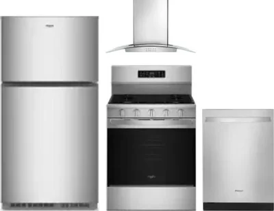 4 Piece Package Includes Refrigerator, Range, Hood And Dishwasher