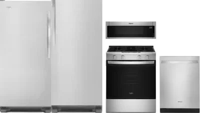 5 Piece Package Includes Refrigerator, Freezer, Range, Microwave And Dishwasher