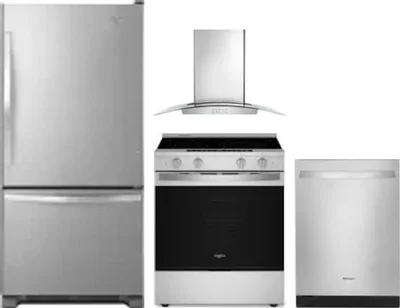 4 Piece Package Includes Refrigerator, Range, Hood And Dishwasher
