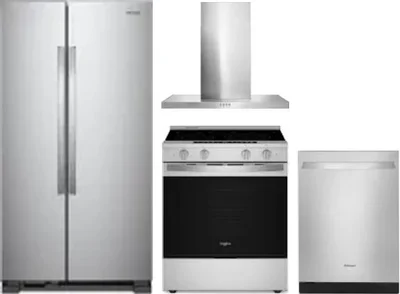 4 Piece Package Includes Refrigerator, Range, Hood And Dishwasher