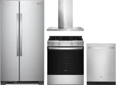 4 Piece Package Includes Refrigerator, Range, Hood And Dishwasher