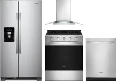 4 Piece Package Includes Refrigerator, Range, Hood And Dishwasher