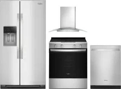4 Piece Package Includes Refrigerator, Range, Hood And Dishwasher