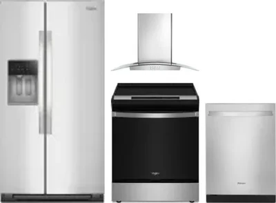 4 Piece Package Includes Refrigerator, Range, Hood And Dishwasher
