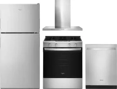4 Piece Package Includes Refrigerator, Range, Hood And Dishwasher