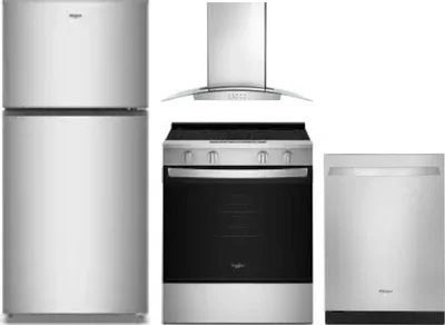4 Piece Package Includes Refrigerator, Range, Hood And Dishwasher