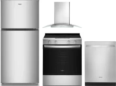 4 Piece Package Includes Refrigerator, Range, Hood And Dishwasher