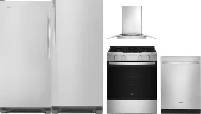 5 Piece Package Includes Refrigerator, Freezer, Range, Hood And Dishwasher