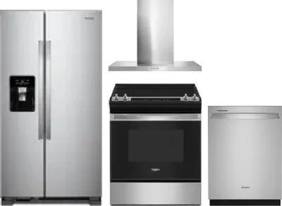 4 Piece Package Includes Refrigerator, Range, Hood And Dishwasher