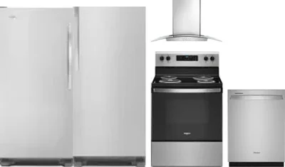 5 Piece Package Includes Refrigerator, Freezer, Range, Hood And Dishwasher