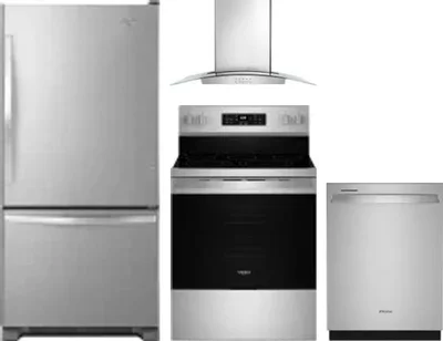 4 Piece Package Includes Refrigerator, Range, Hood And Dishwasher