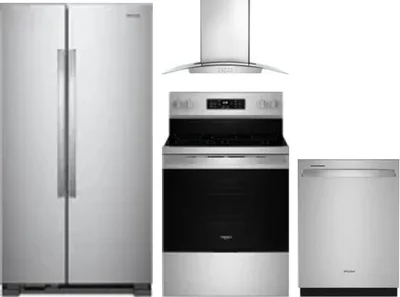 4 Piece Package Includes Refrigerator, Range, Hood And Dishwasher