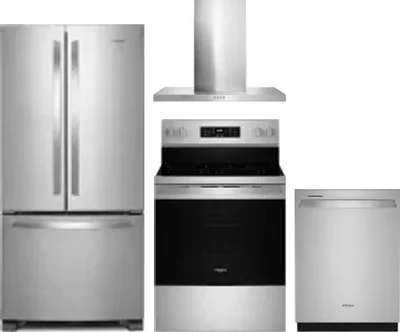 4 Piece Package Includes Refrigerator, Range, Hood And Dishwasher