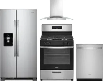 4 Piece Package Includes Refrigerator, Range, Hood And Dishwasher