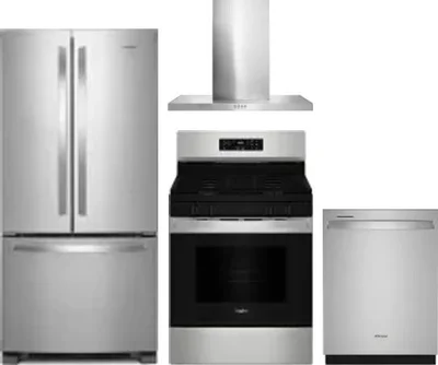 4 Piece Package Includes Refrigerator, Range, Hood And Dishwasher