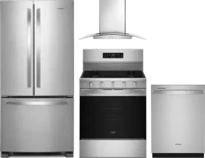4 Piece Package Includes Refrigerator, Range, Hood And Dishwasher