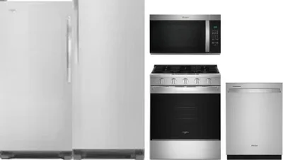 5 Piece Package Includes Refrigerator, Freezer, Range, Microwave And Dishwasher
