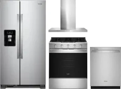 4 Piece Package Includes Refrigerator, Range, Hood And Dishwasher