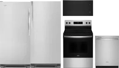5 Piece Package Includes Refrigerator, Freezer, Range, Microwave And Dishwasher