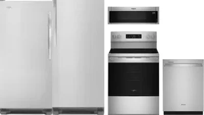 5 Piece Package Includes Refrigerator, Freezer, Range, Microwave And Dishwasher