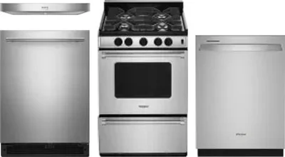 4 Piece Package Includes Refrigerator, Range, Hood And Dishwasher