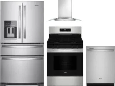 4 Piece Package Includes Refrigerator, Range, Hood And Dishwasher