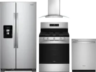 4 Piece Package Includes Refrigerator, Range, Hood And Dishwasher