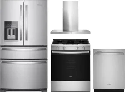4 Piece Package Includes Refrigerator, Range, Hood And Dishwasher