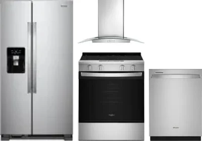 4 Piece Package Includes Refrigerator, Range, Hood And Dishwasher