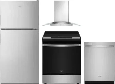 4 Piece Package Includes Refrigerator, Range, Hood And Dishwasher