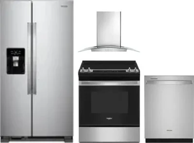 4 Piece Package Includes Refrigerator, Range, Hood And Dishwasher